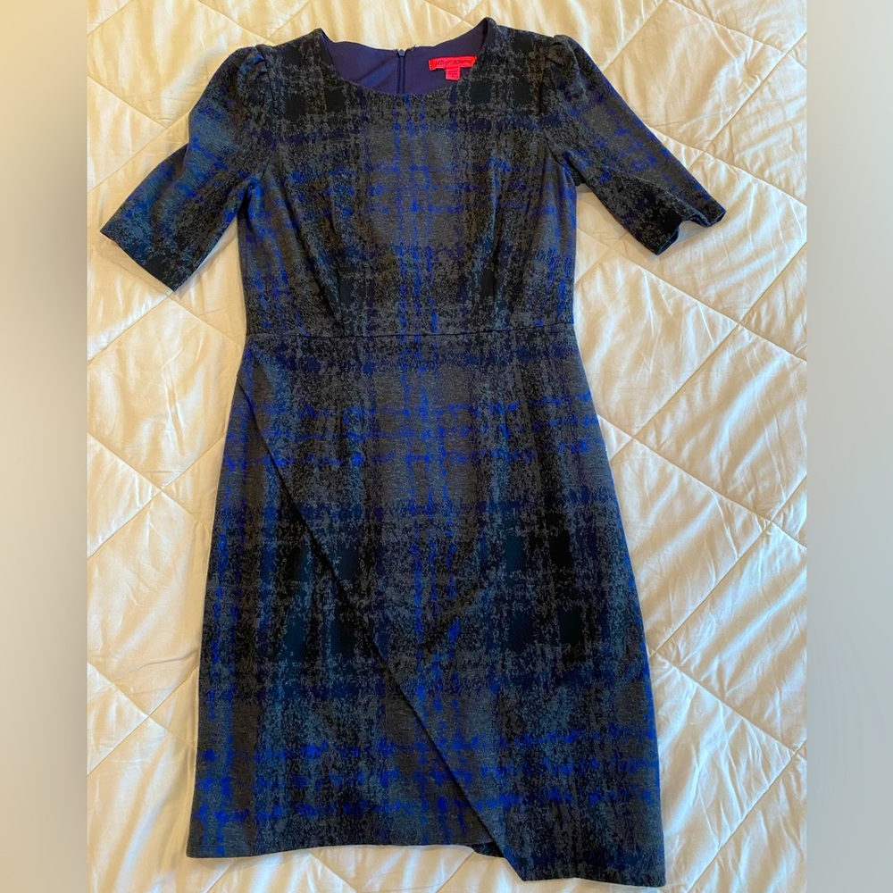 Betsy Johnson navy blue plaid dress